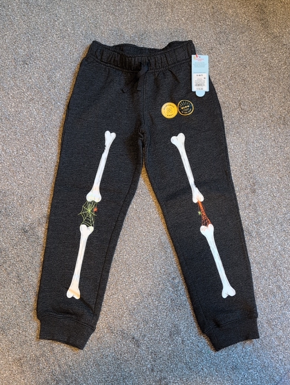 Cat & Jack Kids Gray Skeleton Graphic Jogger Pants NWT
